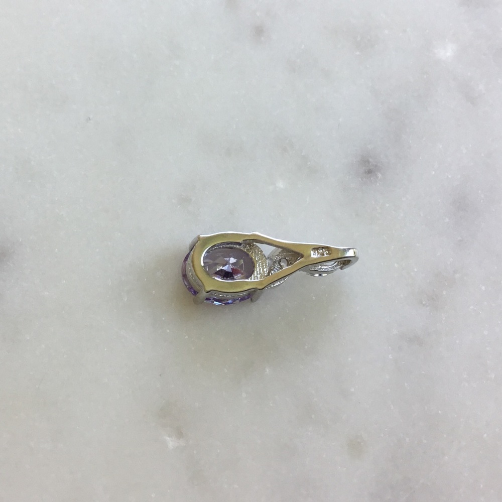 Sterling Silver Lavender Cz Necklace - Picture 15 of 16